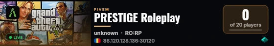 PRESTIGE Roleplay live status badge