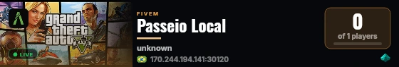 Passeio Local live status badge