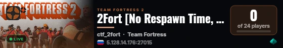 2Fort [No Respawn Time, No Crits, Sniper Class Limit] live status badge