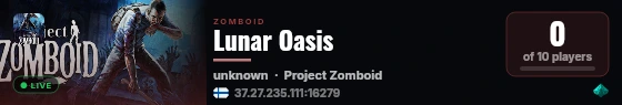 Lunar Oasis live status badge