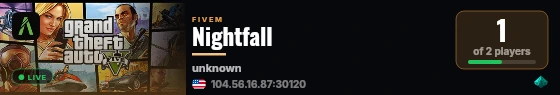 Nightfall live status badge