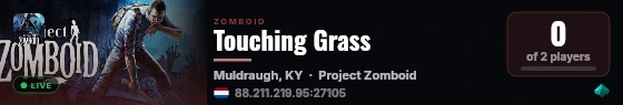 Touching Grass live status badge
