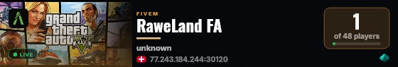 RaweLand FA live status badge