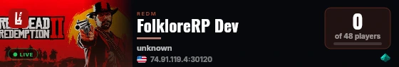 FolkloreRP Dev live status badge