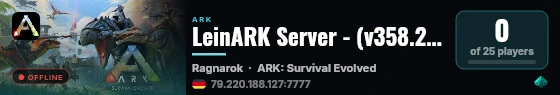 LeinARK Server - (v358.24) live status badge
