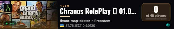 Chranos RolePlay ┃ 01.09 ┃ #NON-WH live status badge
