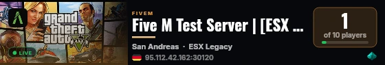 Five M Test Server | [ESX Legacy] live status badge