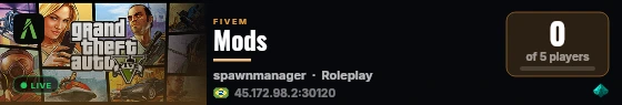 Mods live status badge