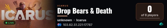 Drop Bears & Death live status badge