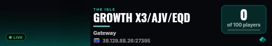 GROWTH X3/AJV/EQD live status badge