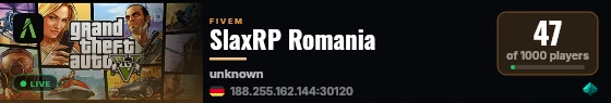 SlaxRP Romania live status badge