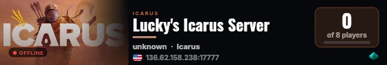 Lucky's Icarus Server live status badge