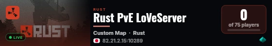 Rust PvE LoVeServer live status badge