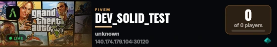DEV_SOLID_TEST live status badge
