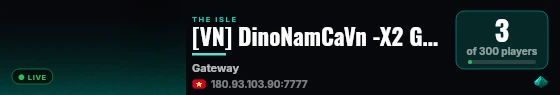 [VN] DinoNamCaVn -X2 Growth +Low Rule +X3 Ai DiNo live status badge