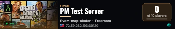 PM Test Server live status badge
