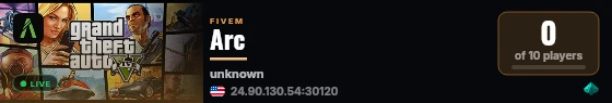 Arc live status badge