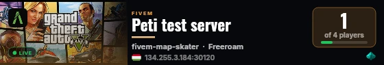 Peti test server live status badge