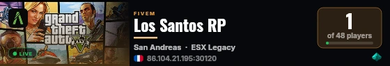 Los Santos RP live status badge