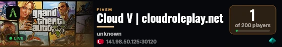 Cloud V | cloudroleplay.net live status badge