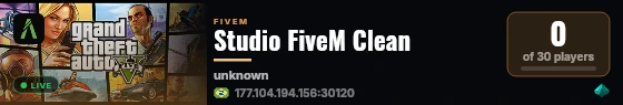 Studio FiveM Clean live status badge