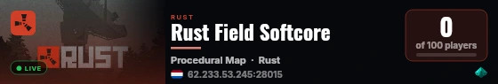 Rust Field Softcore live status badge
