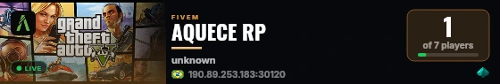 AQUECE RP live status badge