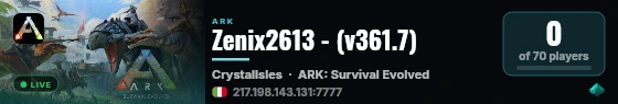 Zenix2613 - (v361.7) live status badge