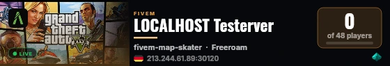 LOCALHOST Testerver live status badge