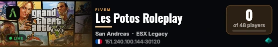 Les Potos Roleplay live status badge