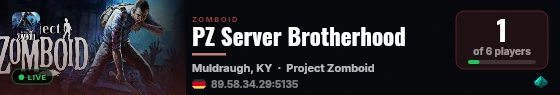 PZ Server Brotherhood live status badge