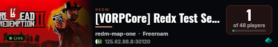 [VORPCore] Redx Test Server live status badge