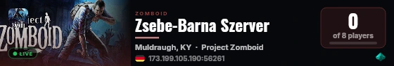 Zsebe-Barna Szerver live status badge