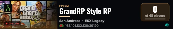 GrandRP Style RP live status badge