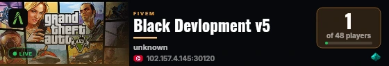 Black Devlopment v5 live status badge