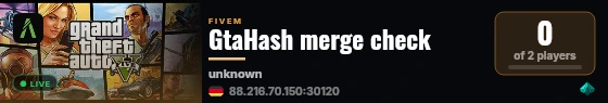 GtaHash merge check live status badge