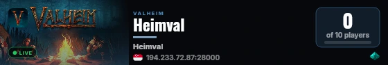 Heimval live status badge