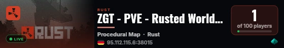 ZGT - PVE - Rusted World (EU) live status badge