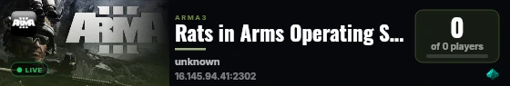 Rats in Arms Operating Server live status badge