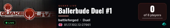 Ballerbude Duel #1 live status badge