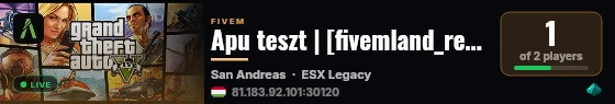 Apu teszt | [fivemland_recipe] live status badge