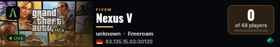 Nexus V live status badge
