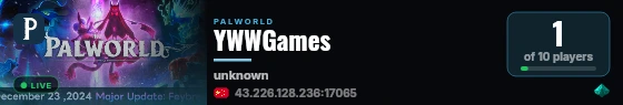 YWWGames live status badge