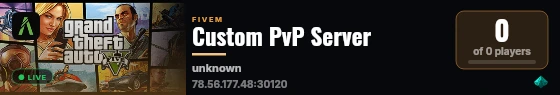 Custom PvP Server live status badge