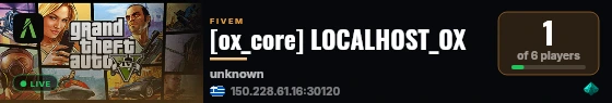 [ox_core] LOCALHOST_OX live status badge