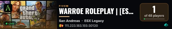 WARROE ROLEPLAY | [ESX Legacy] live status badge