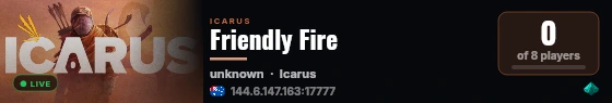 Friendly Fire live status badge