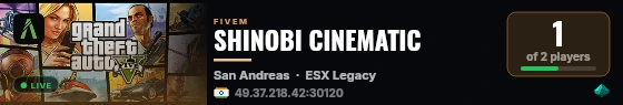 SHINOBI CINEMATIC live status badge
