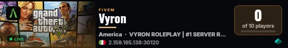 Vyron live status badge