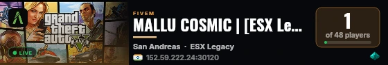 MALLU COSMIC | [ESX Legacy] live status badge